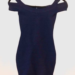 Guess Off-Shoulder Bodycon Dress - Deep Indigo